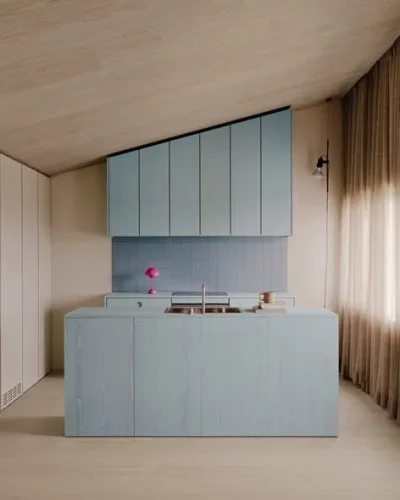 cocina color celeste